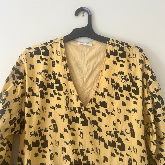 Anine Bing Painterly Leo Peyton Long Sleeve Yellow and Black Mini Dress XXS - Picture 6 of 16